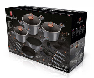 Berlinger haus BH-7044 Moonlight Set di pentole in granito da 17 pezzi