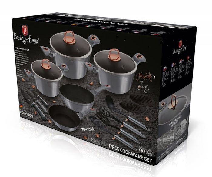 Berlinger haus BH-7044 Moonlight Set di pentole in granito da 17 pezzi