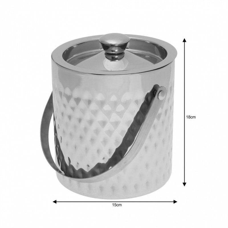 Secchiello per ghiaccio in acciaio inossidabile Kinghoff KH-1508 con coperchio e maniglia