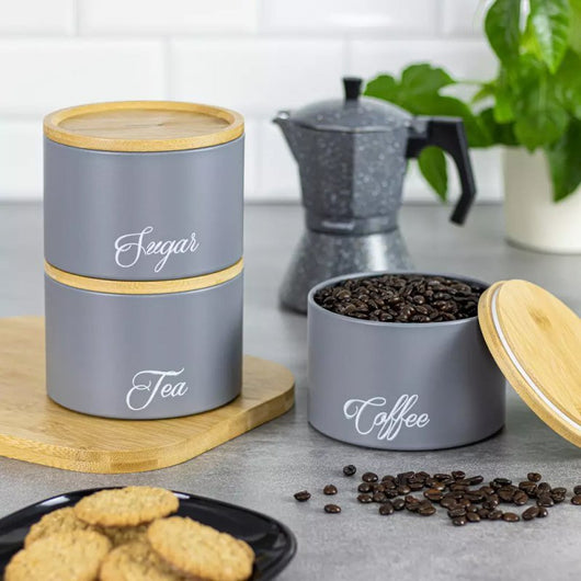 Klausberg KB-7543 Set di contenitori ermetici per caffè, tè, zucchero