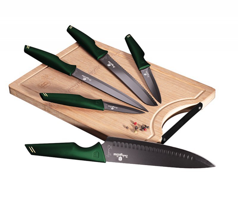 Berlinger haus BH-2706 Set di 5 coltelli da cucina con tagliere in bambù