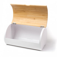 Husla 73944 Portapane in bambù moderno bianco per riporre il pane sul bancone