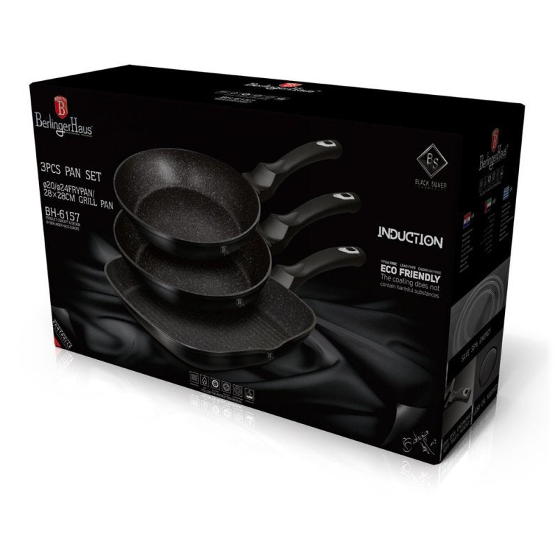 Berlinger haus BH-6157 Set di 3 padelle antiaderenti in granito
