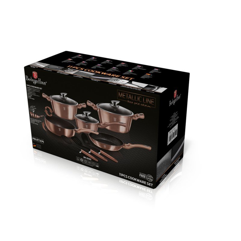 Berlinger haus BH-6160 Set di pentole in granito oro rosa 13 pezzi