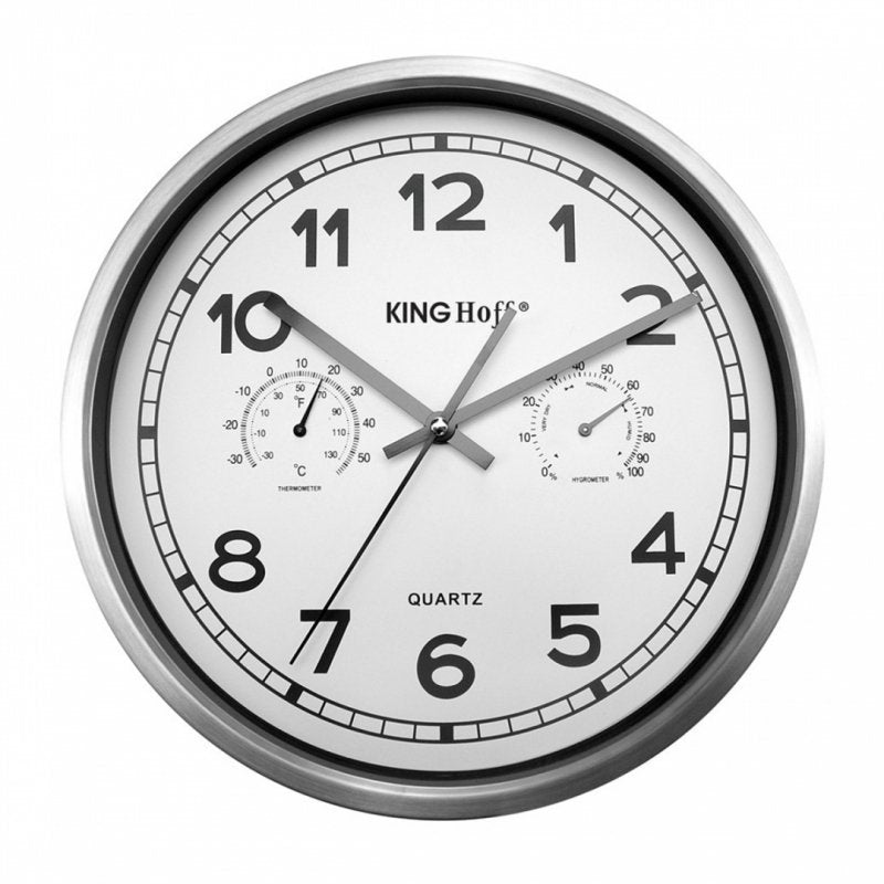 Kinghoff KH-5027 Orologio da parete moderno con termometro e igrometro
