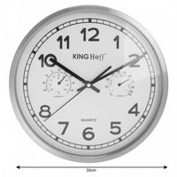 Kinghoff KH-5027 Orologio da parete moderno con termometro e igrometro