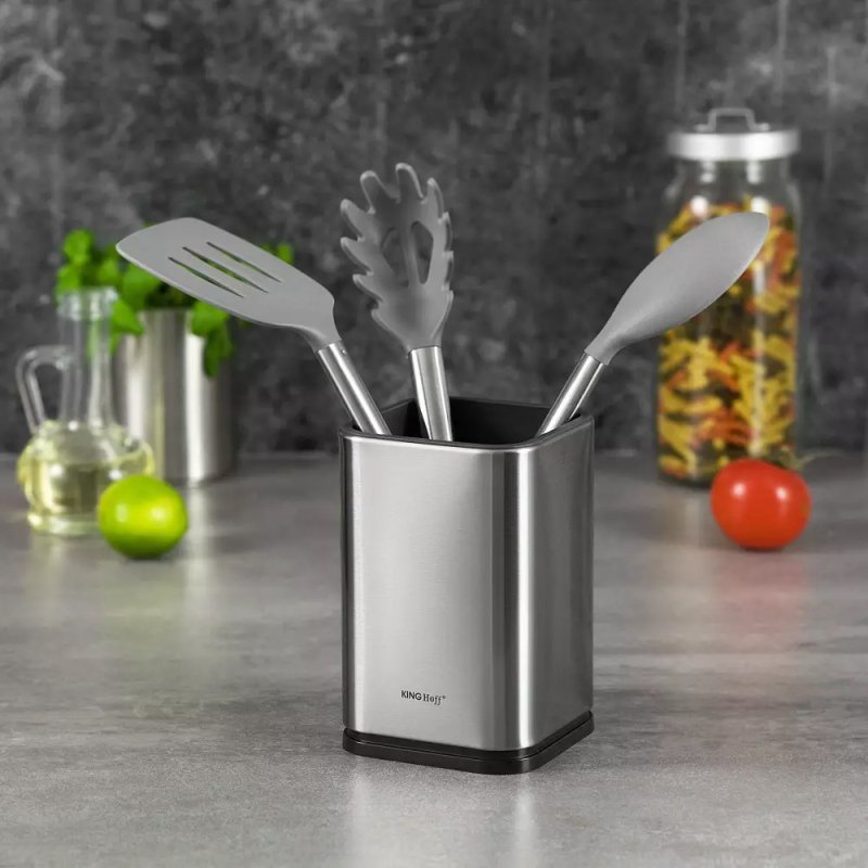 Kinghoff KH-1653 Elegante portautensili da cucina in acciaio inossidabile