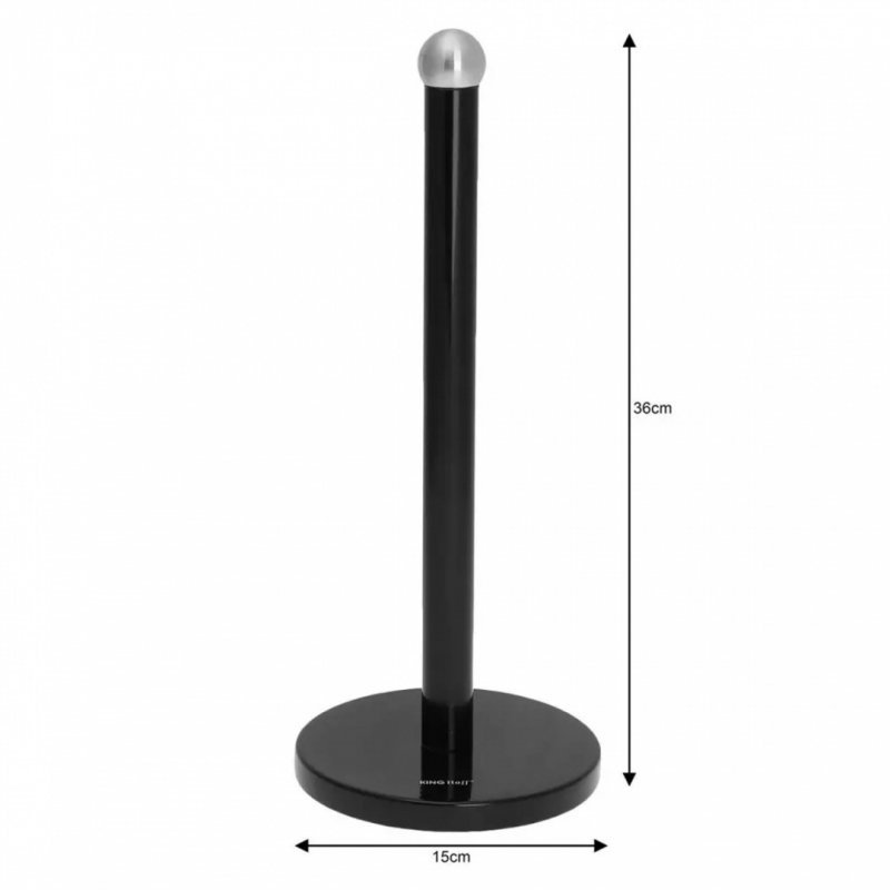 Porta asciugamani di carta Kinghoff KH-1219 - Supporto in acciaio inossidabile nero