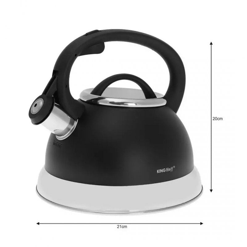 Bollitore a fischio in acciaio inossidabile nero opaco Kinghoff KH-1224