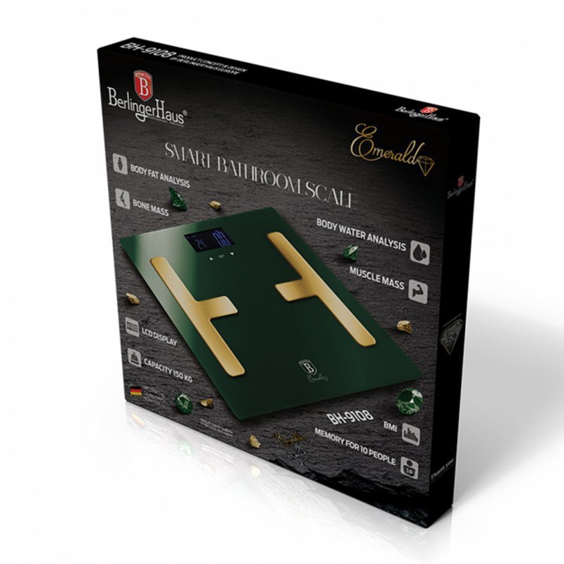 Bilancia da bagno per grasso corporeo Berlinger haus BH-9108 con display LCD
