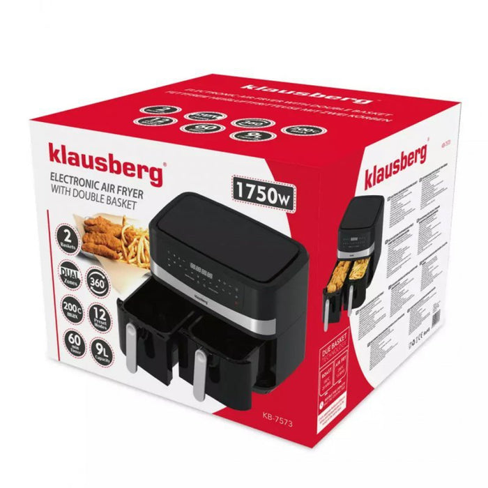 Friggitrice ad aria senza olio Klausberg KB-7573 con doppio cestello da 4,5 l