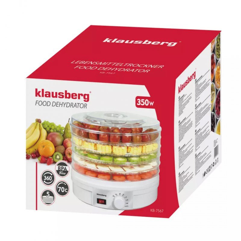 Essiccatore elettrico multistrato per alimenti Klausberg KB-7567 per spuntini salutari