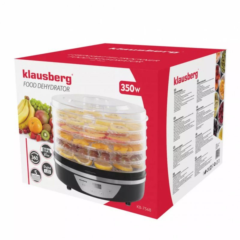 Essiccatore alimentare Klausberg KB-7568 per funghi, frutta ed erbe aromatiche