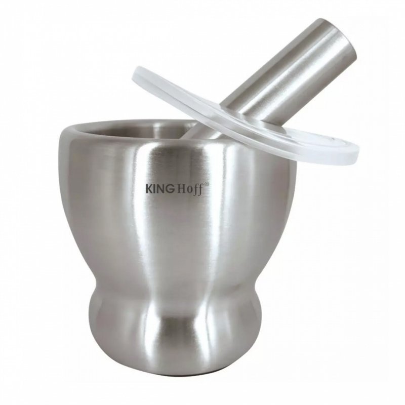 Mortaio in acciaio inossidabile Kinghoff KH-1661 per macinare spezie ed erbe aromatiche