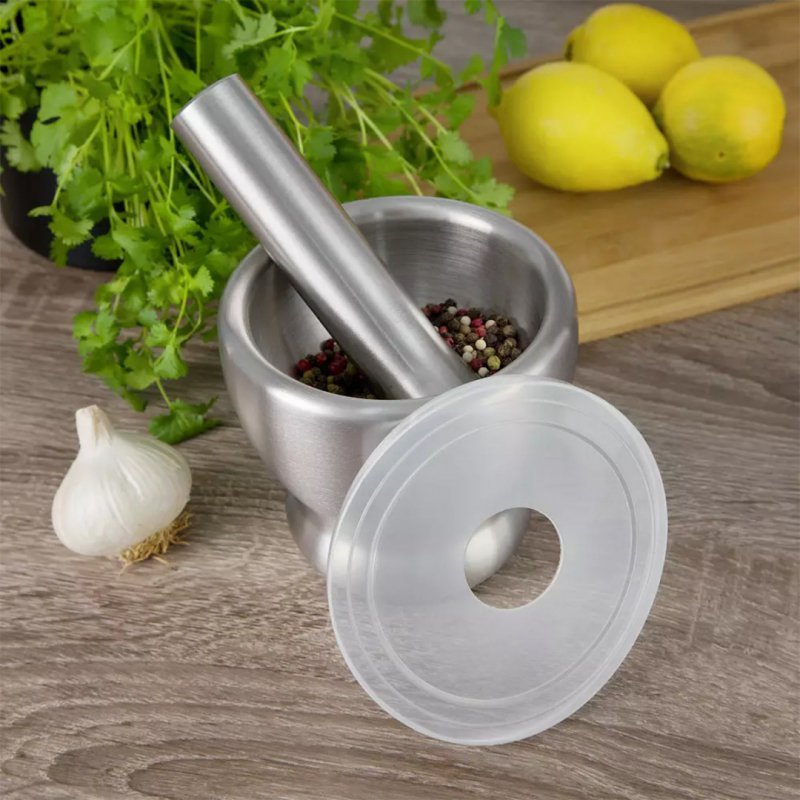 Mortaio in acciaio inossidabile Kinghoff KH-1661 per macinare spezie ed erbe aromatiche