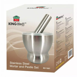 Mortaio in acciaio inossidabile Kinghoff KH-1661 per macinare spezie ed erbe aromatiche
