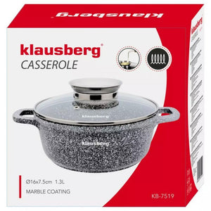 Klausberg KB-7519 Pentola in marmo da 1,3 l, compatibile con l'induzione