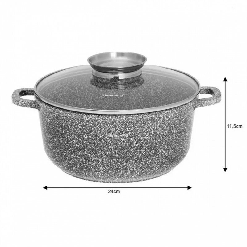 Klausberg KB-7522 Pentola in marmo a induzione da 4,5 l con manopola per aromi