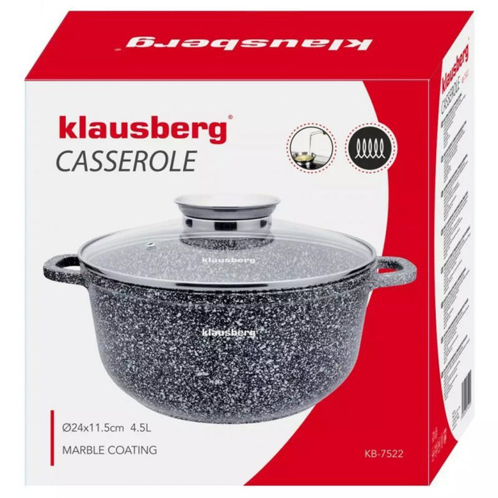 Klausberg KB-7522 Pentola in marmo a induzione da 4,5 l con manopola per aromi