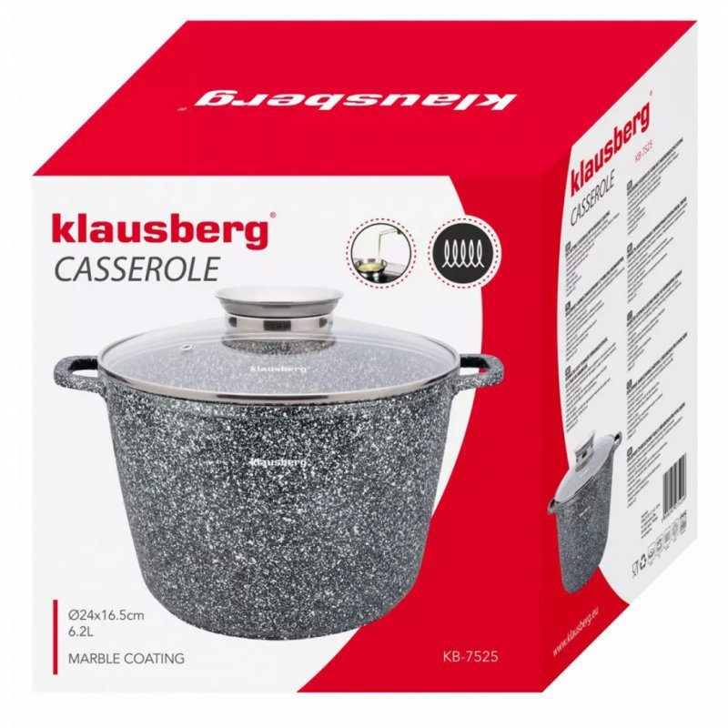 Klausberg KB-7525 Pentola in marmo per induzione da 6,2 l