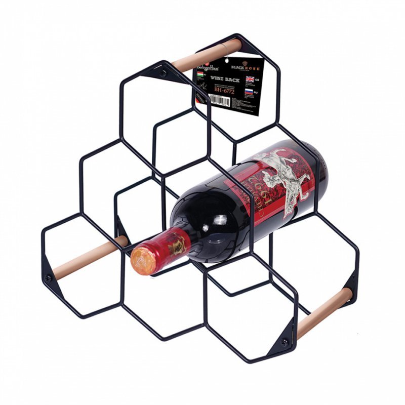 Berlinger Haus BH-6772 Elegante portabottiglie per 6 bottiglie con dettagli in oro rosa