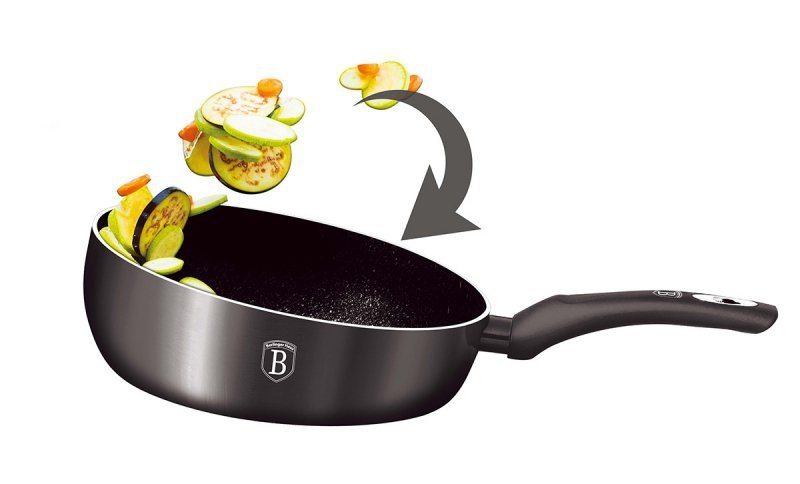 Berlinger Haus BH-6906 Padella Wok Carbon Pro da 26 cm con rivestimento in granito