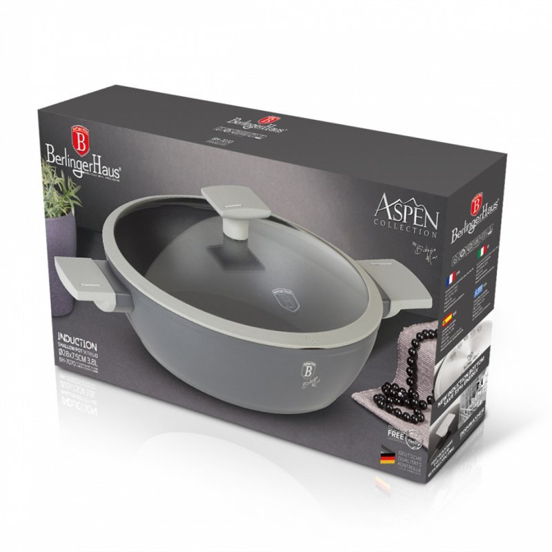 Berlinger haus BH-7070 Aspen Titanium Pentola piatta antiaderente 28 cm
