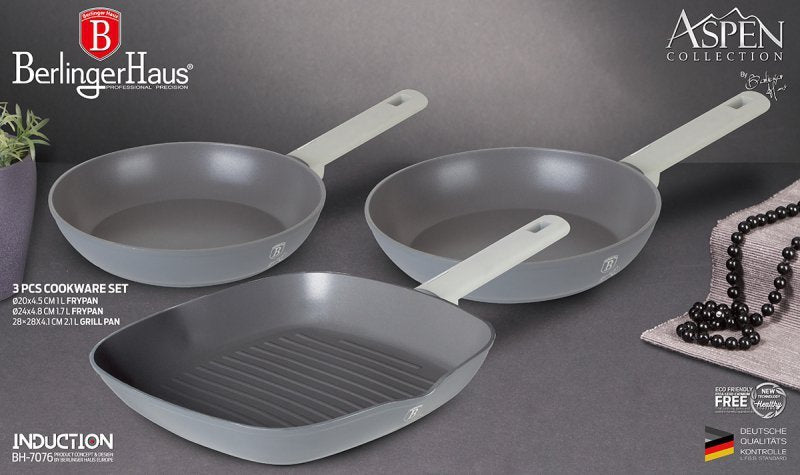 Berlinger haus BH-7076 Aspen Titanium Frypan Set - Pentole antiaderenti