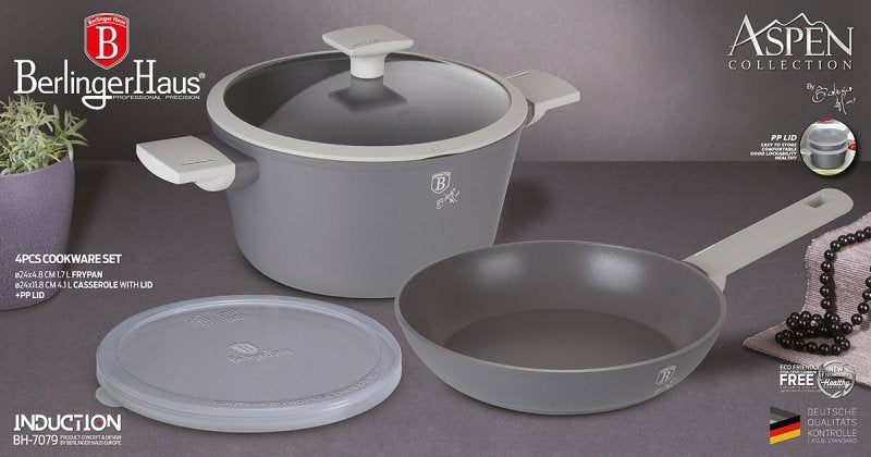 Berlinger haus BH-7079 Aspen Titanium Set di pentole antiaderenti