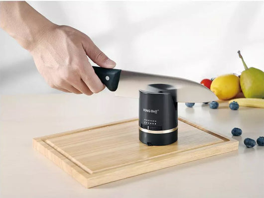 Affilacoltelli Kinghoff KH-1675 con base antiscivolo e angolo regolabile