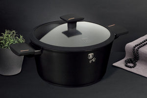 Berlinger Haus BH-7087 Pentola in titanio con coperchio in vetro, 24 cm, pentole antiaderenti