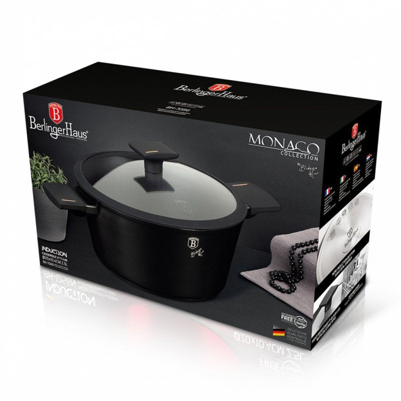 Berlinger Haus BH-7087 Pentola in titanio con coperchio in vetro, 24 cm, pentole antiaderenti