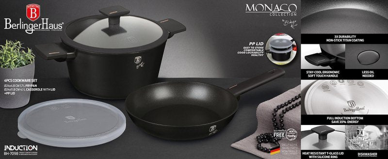 Berlinger haus BH-7098 Monaco Set di pentole antiaderenti in titanio