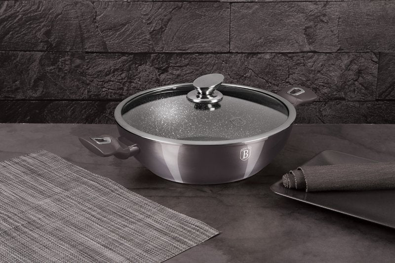 Berlinger haus BH-7111 Carbon Pro Pentola wok piatta 28 cm Pentole antiaderenti