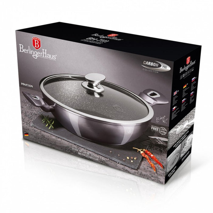Berlinger haus BH-7111 Carbon Pro Pentola wok piatta 28 cm Pentole antiaderenti