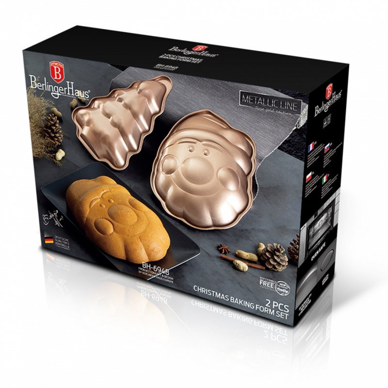 Berlinger haus BH-6948 Set di teglie natalizie in oro rosa