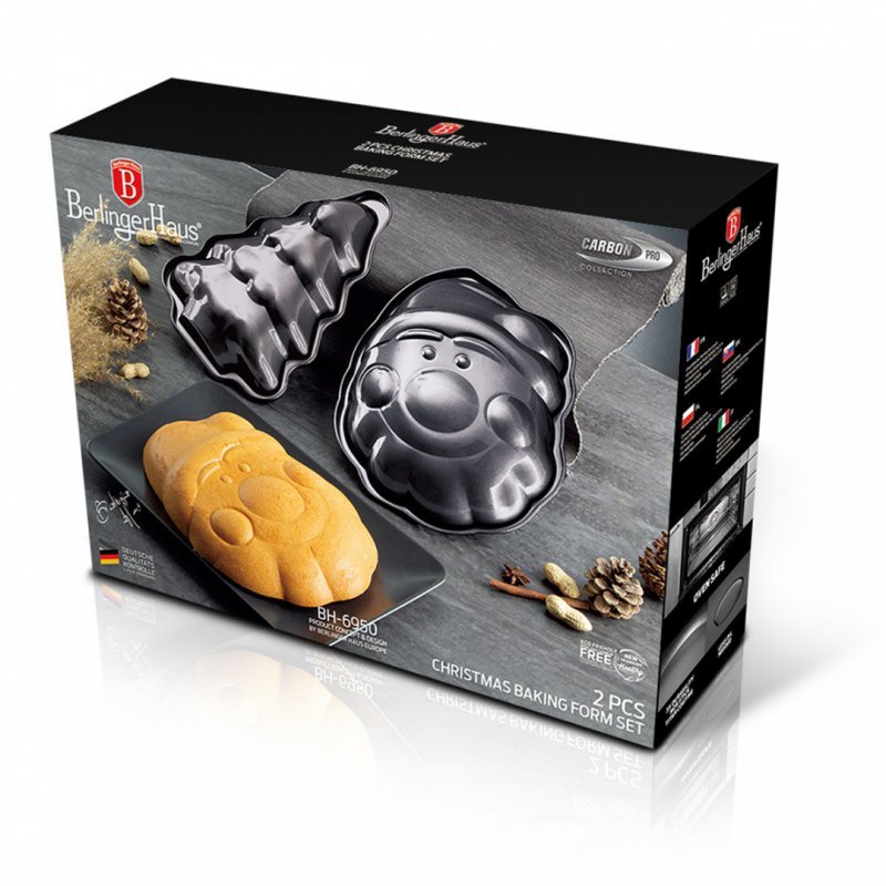 Berlinger haus BH-6950 Set di teglie natalizie - Babbo Natale e albero