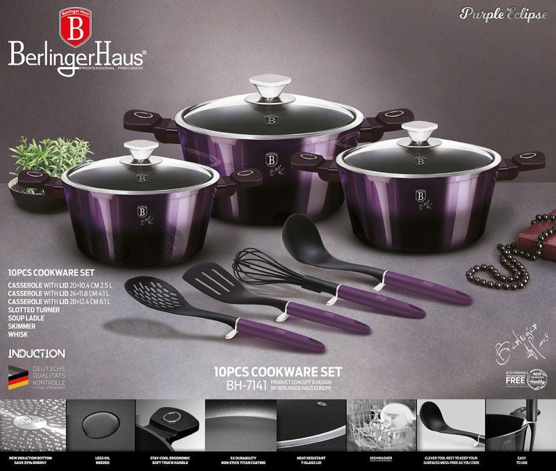 Berlinger haus BH-7141 Set di pentole antiaderenti viola