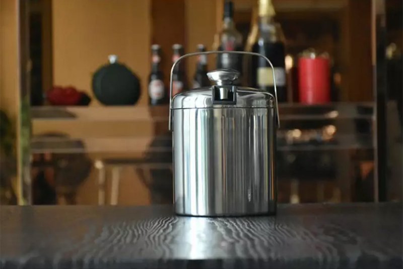 Klausberg KB-7579 Secchiello per ghiaccio in acciaio inossidabile con pinze 1,3 l