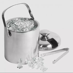 Klausberg KB-7579 Secchiello per ghiaccio in acciaio inossidabile con pinze 1,3 l