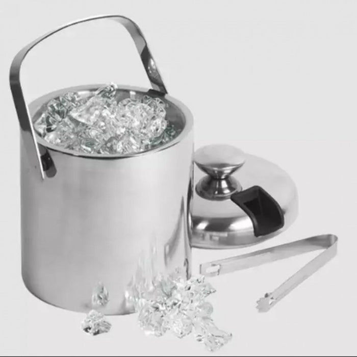 Klausberg KB-7579 Secchiello per ghiaccio in acciaio inossidabile con pinze 1,3 l