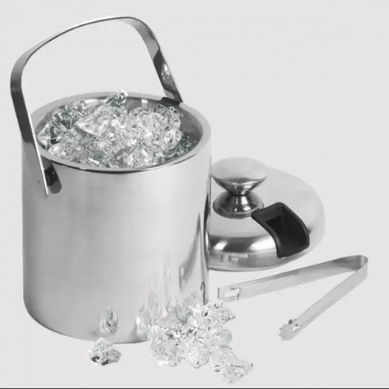 Klausberg KB-7579 Secchiello per ghiaccio in acciaio inossidabile con pinze 1,3 l