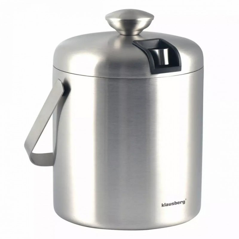 Klausberg KB-7579 Secchiello per ghiaccio in acciaio inossidabile con pinze 1,3 l