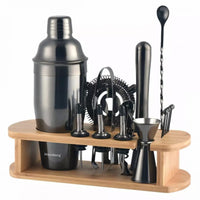 Klausberg KB-7584 Elegante set di utensili da bar con supporto in bambù