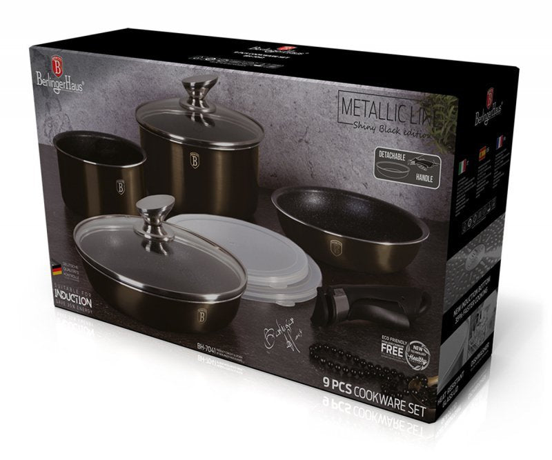 Berlinger haus BH-7041 Set di pentole con manico staccabile e rivestimento in granito