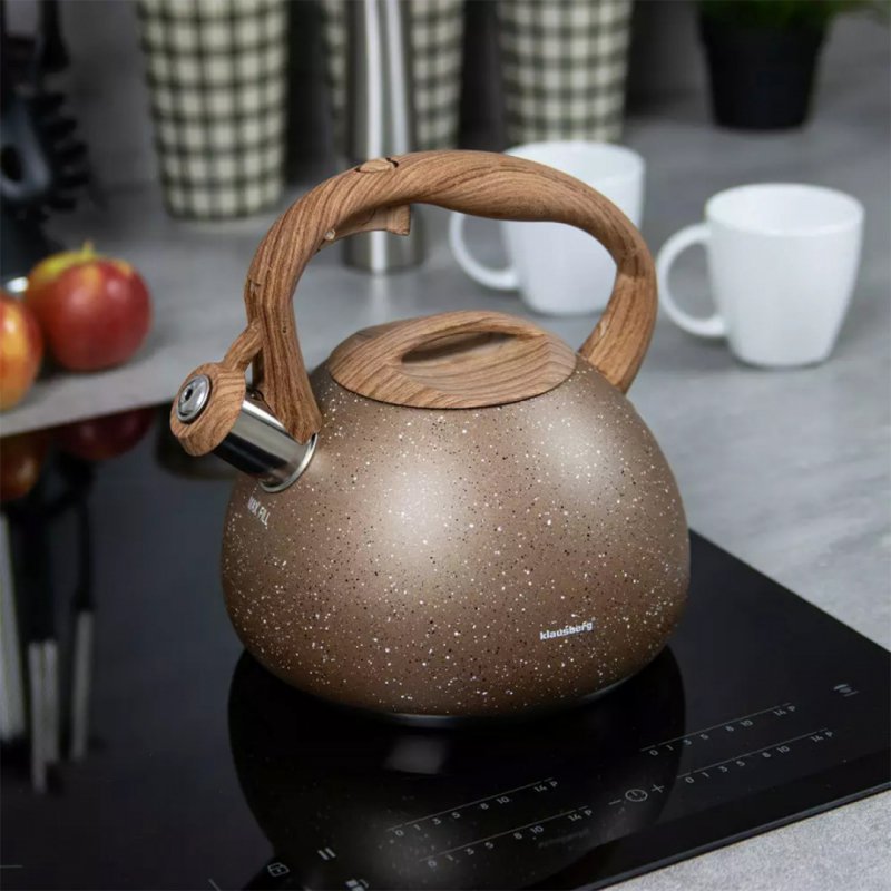 Klausberg KB-7510 Bollitore con fischietto in acciaio inossidabile da 2,8 l