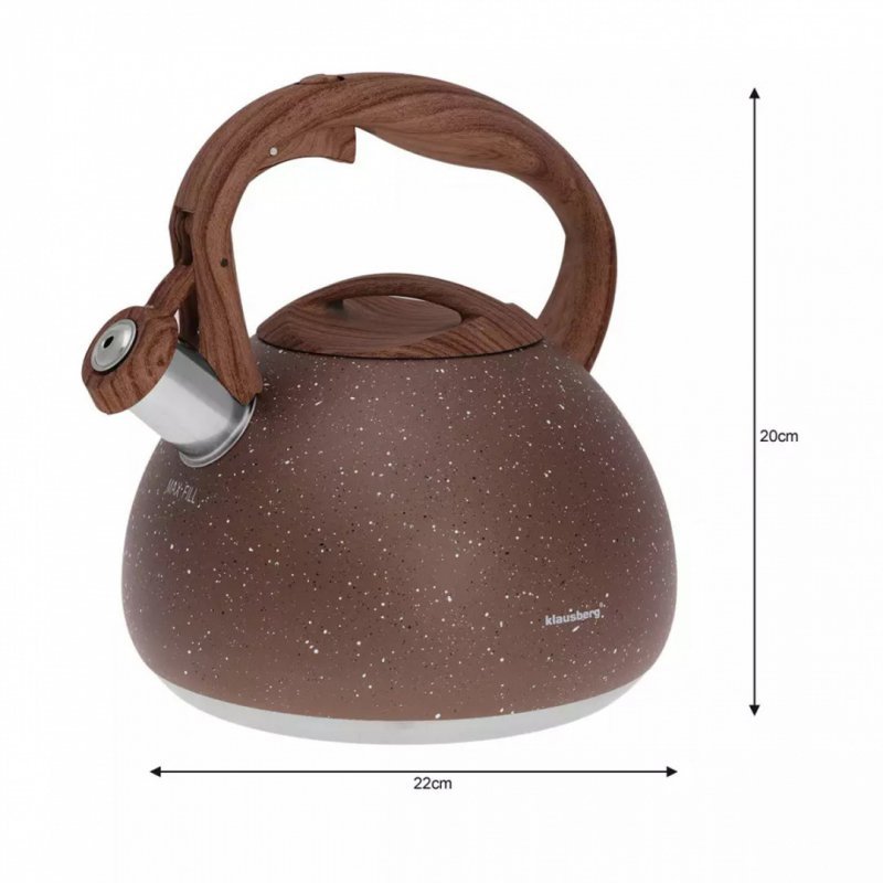 Klausberg KB-7510 Bollitore con fischietto in acciaio inossidabile da 2,8 l