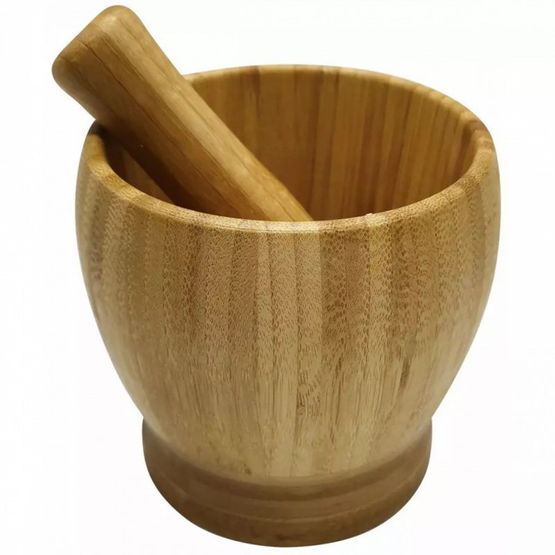 Set di mortaio e pestello in bambù Kinghoff KH-1616 per macinare le spezie