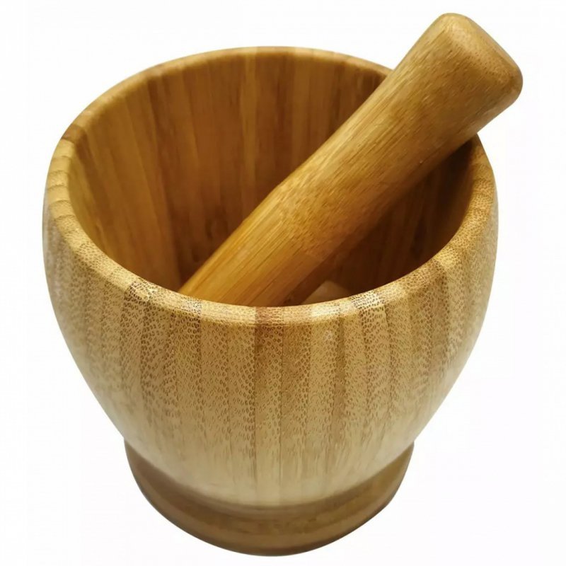 Set di mortaio e pestello in bambù Kinghoff KH-1616 per macinare le spezie
