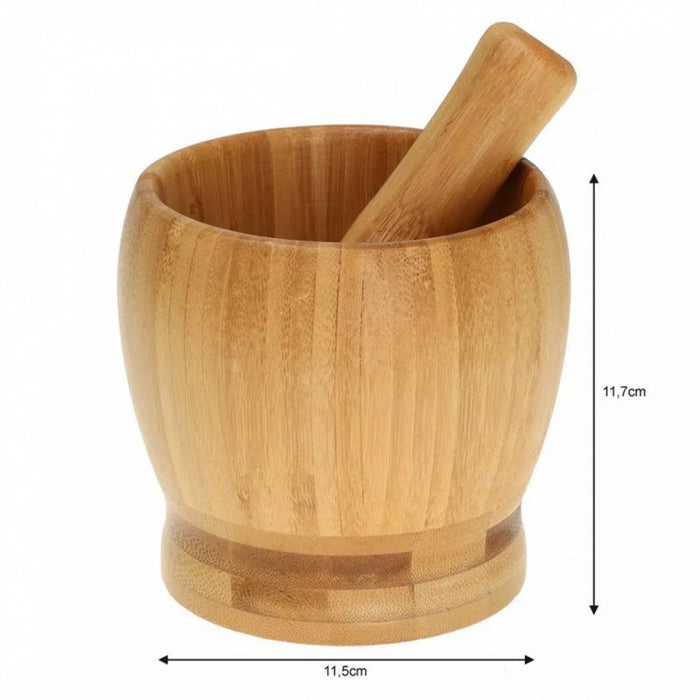 Set di mortaio e pestello in bambù Kinghoff KH-1617 per macinare le spezie